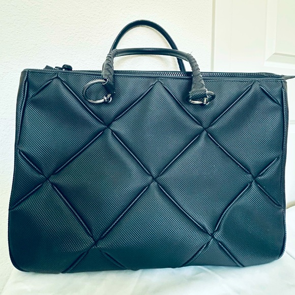 Bottega Veneta Handbags - Bottega Veneta Black Tote with Quilted Design and Structured Shape